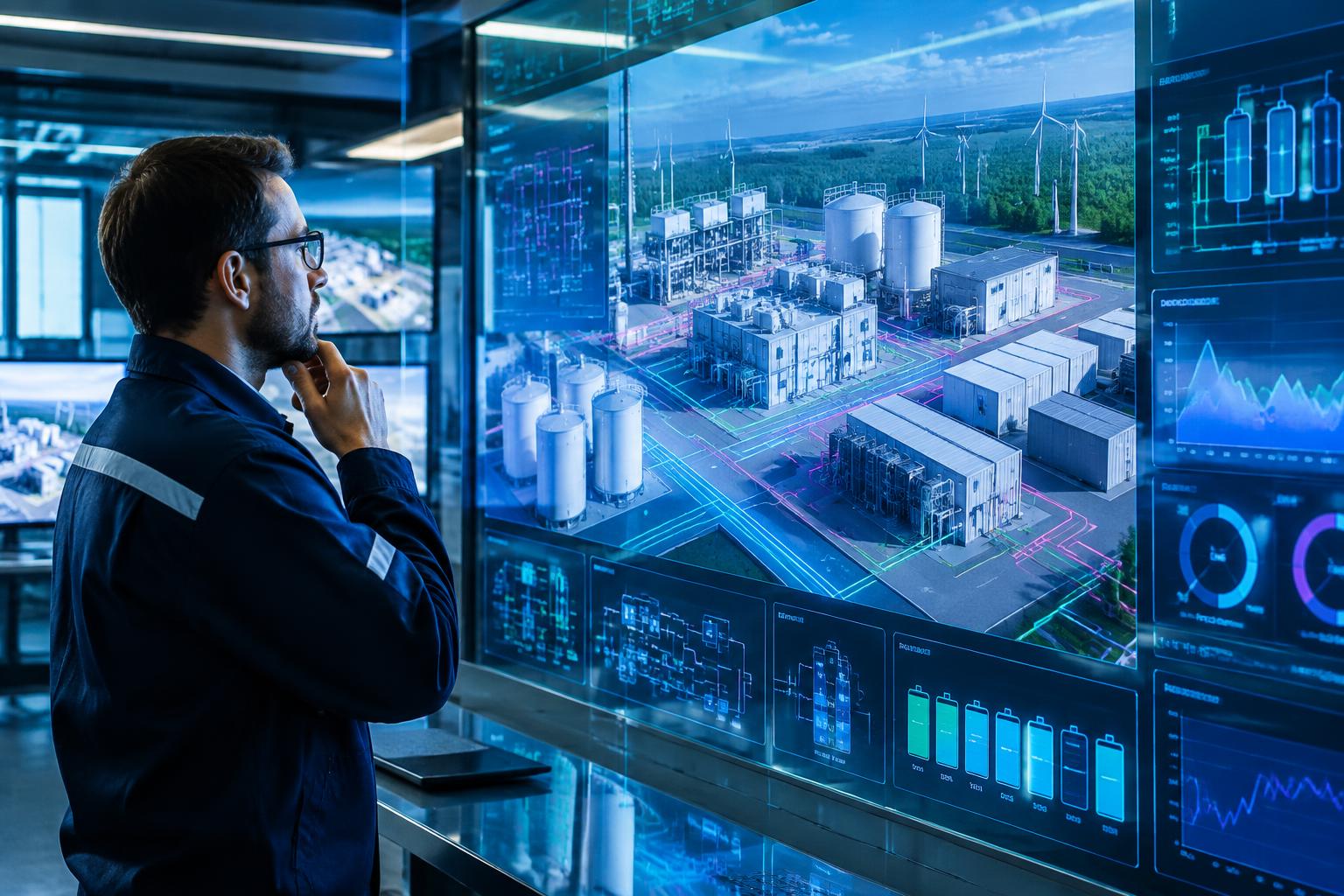 Engineer operating an industrial virtual power plant