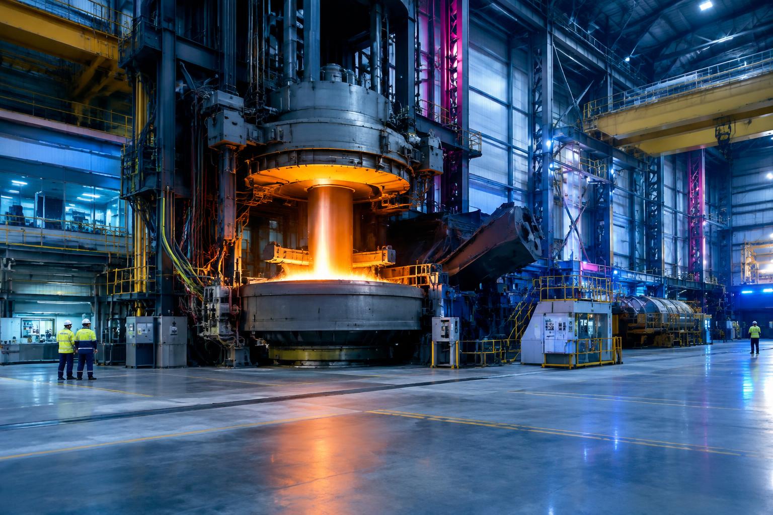 Modern electric arc furnace producing green steel